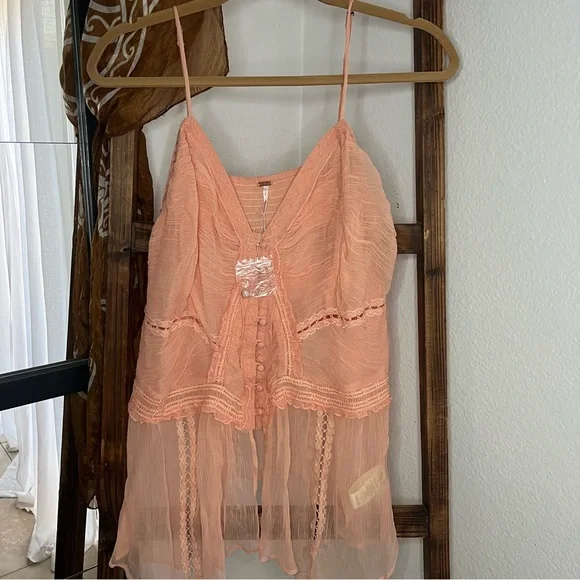 Free People Leah Chiffon Women's Tunic Size S - Picture 4 of 10